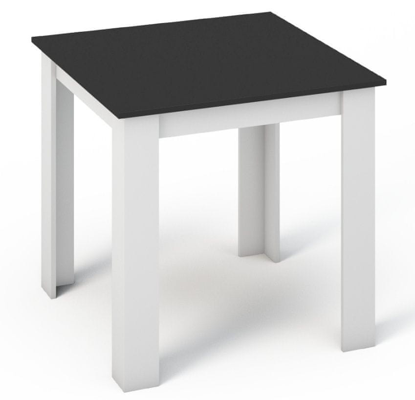 CASARREDO Jedálenský stôl MANGA 80x80 biela/čierna